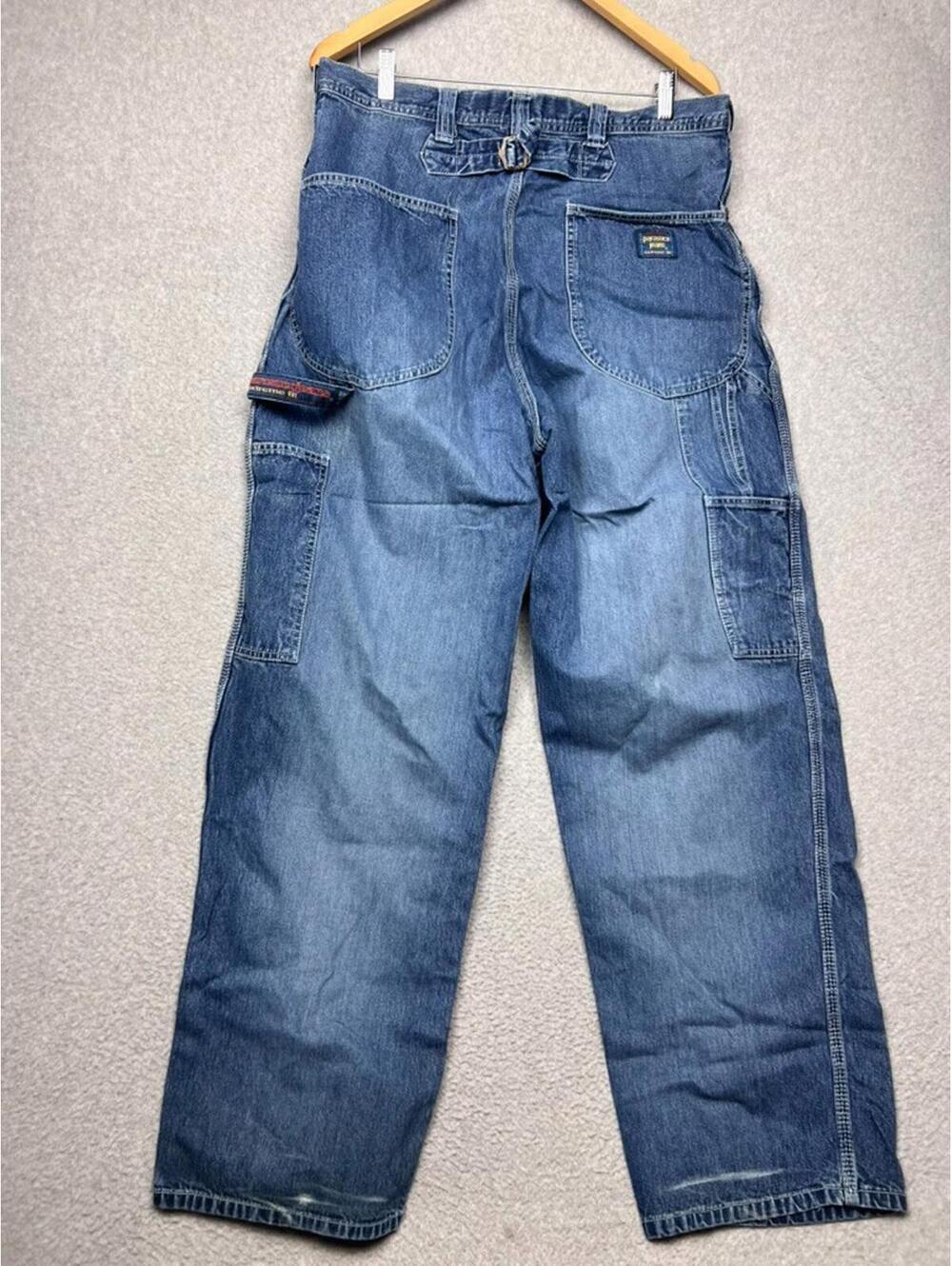 Vintage Parasuco Extreme Fit Baggy Carpenter Jeans 36 Cinch Back Skater Y2K 90s